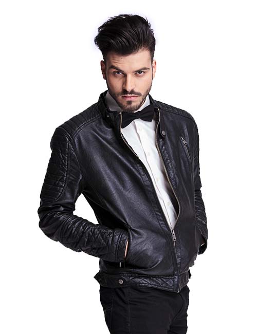 Modern Black Leather Suit